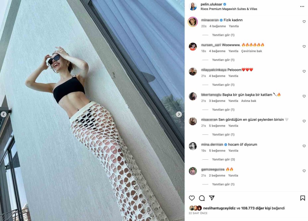 pelin uluksar in bikinili pozu sosyal medyada yogun ovgu topladi fizik kadin